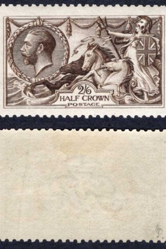 SG399 2/6d Deep sepia- brown Waterlow Seahorse M/M (crease) Cat 350 pounds