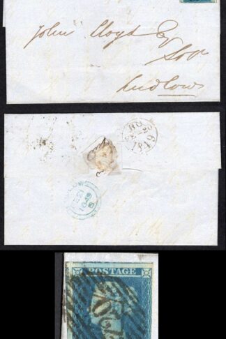 1841 2d Blue (HJ) Plate 3 on Cover