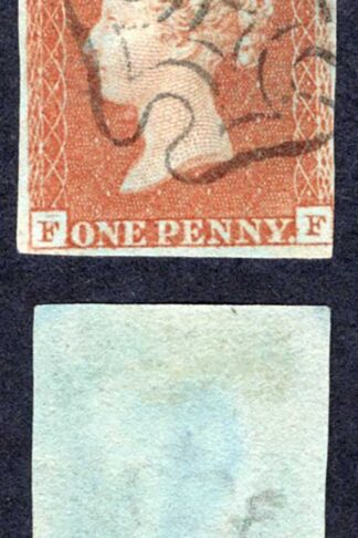 1841 Penny Red (FF) Plate 22 Three margin with SUPERB Scottish Cross