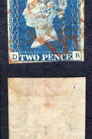 1840 2d Blue (DB) Vertical crease Ex Reginald Phillips (on presentation page)