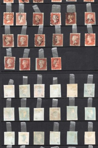 1841 Penny Reds page of 34 some with faults All with Maltese Crosses