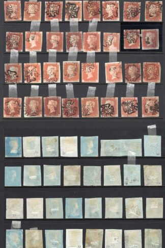 1841 Penny Reds page of 54 some with faults All with Maltese Crosses