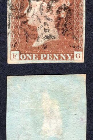 1841 Penny Red (FG) Plate Four Margins Maltese Cross pmk