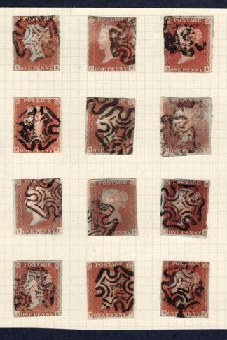 1841 Penny Reds x 20 on an Album page with Maltese Cross