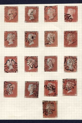 1841 Penny Reds x 25 on an Album page with Maltese Cross