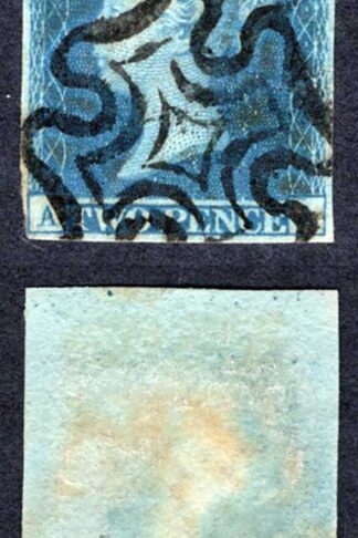 1841 2d Blue (AA) Four Margins Plate 3 Fine Maltese Cross Cat 275 pounds