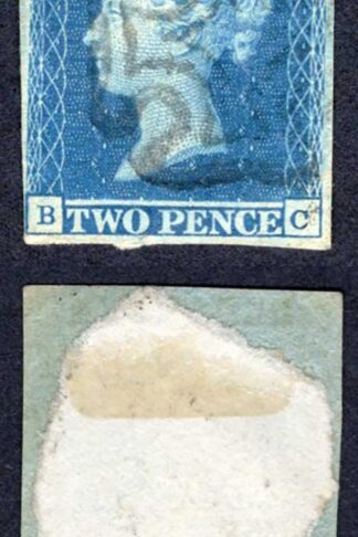 1841 2d Blue (BC) Four Margins Plate 3 Fine Maltese Cross Cat 275 pounds