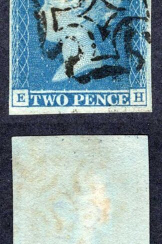 1841 2d Blue (EH) Four Margins (close) Plate 3 Maltese Cross Cat 275 pounds