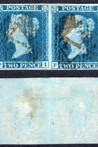 1841 2d Blue (FI/FJ) Plate 3 Four Margin PAIR Cat 200 pounds