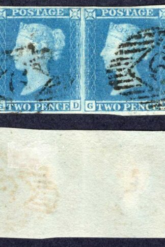 1841 2d Blue (GD/GE) Plate 3 PAIR Cat 200 pounds
