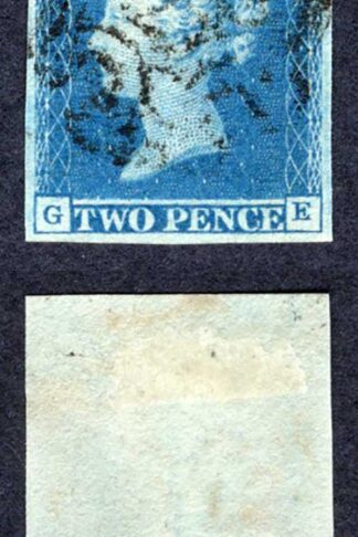 1841 2d Blue (GE) Plate 3 Four Margins Maltese Cross Cat 275 pounds