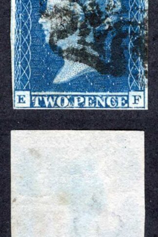 1841 2d Blue (EF) Plate 3 Four Margins (close) Maltese Cross Cat 275 pounds
