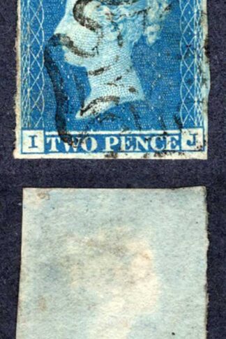 1841 2d Blue (IJ) Plate 3 Three Margin Maltese Cross Cat 275 pounds