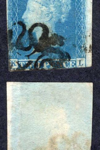 1841 2d Blue (KL) Plate 3 FOUR in Maltese Cross Cat 650 pounds