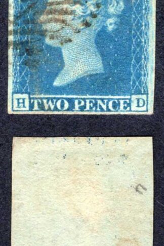 1841 2d Blue (HD) Plate 3 Four Margin (corner crease) Cat 110 pounds