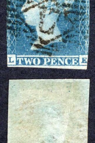 1841 2d Blue (LE) Plate 3 late first state heavy Blur below eyebrow