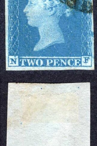 1841 2d Blue (NF) Plate 3 (vertical pressed crease) Cat 110 pounds