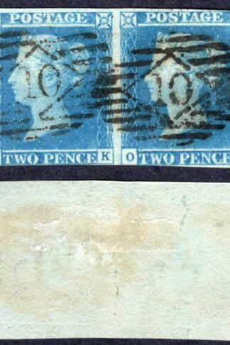 1841 2d Blue (OK/OL) Plate 3 PAIR Cat 200 pounds