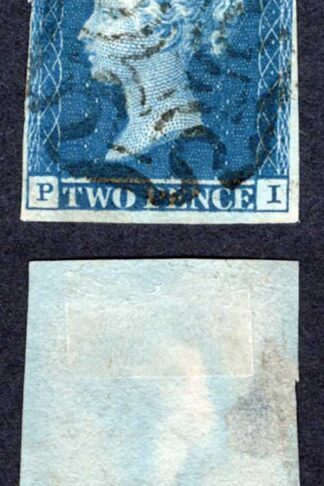 1841 2d Blue (PI) Plate 3 (thinned) Maltese Cross cancel Cat 275 pounds