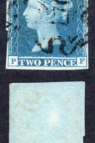 1841 2d Blue (PF) Plate 3 Three Margins Maltese Cross cancel Cat 275 pounds