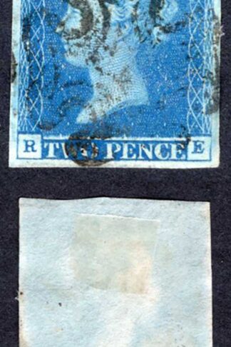 1841 2d Blue (RE) Plate 3 Three Margins Maltese Cross cancel Cat 275 pounds