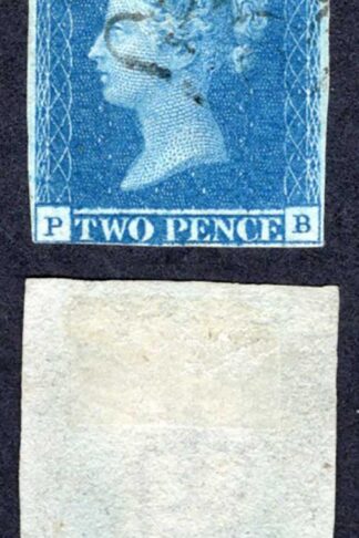 1841 2d Blue (PB) Plate 3 STATE 1 Margins (Just Clear) Cat 275 pounds