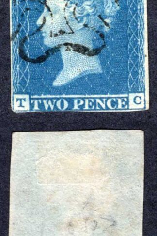 1841 2d Blue (TC) Plate 3 with 12 in Cross Cat 350 pounds