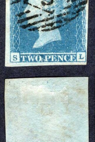 1841 2d Blue (SL) Plate 3 Four Margins Cat 110 pounds