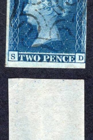 1841 2d Blue (SD) Plate 3 Vertical Crease Cat 275 pounds