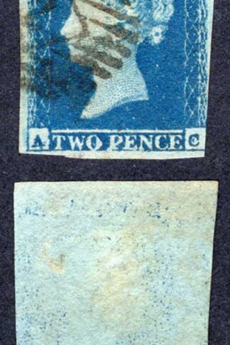 1841 2d Blue (AC) Plate 4 State 1 with Severe Corrosion 3 margins