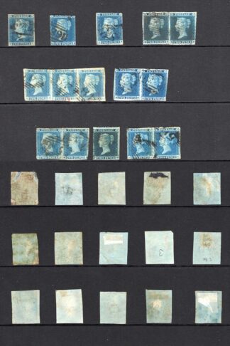1841 2d Blue Page of 30 (some with faults)