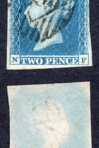 1841 2d Blue (NF) Plate 4 Four Margins Cat 100 pounds