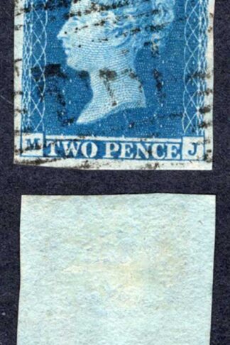 1841 2d Blue (MJ) Plate 4 Four Margins Cat 100 pounds