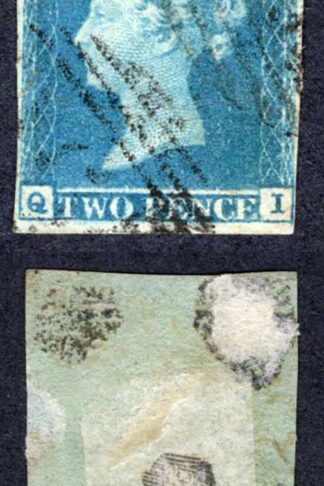 1841 2d Blue (QI) Plate 4 Four Margins Cat 100 pounds