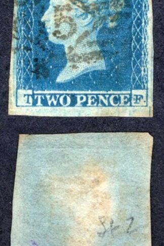 1841 2d Blue (TF) Plate 4 Three Margins STATE 2 Cat 325 pounds