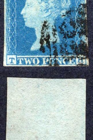 1841 2d Blue (TH) Plate 4 Four Margins State 1 (Early printing) Cat 250 pounds
