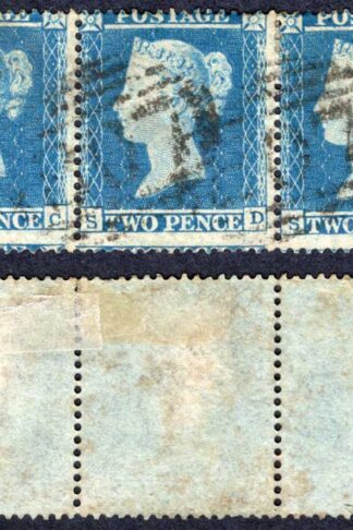 SG19 2d Star (SC/SE) Plate 4 Wmk Small Crown Perf 16 Strip Cat 225 pounds