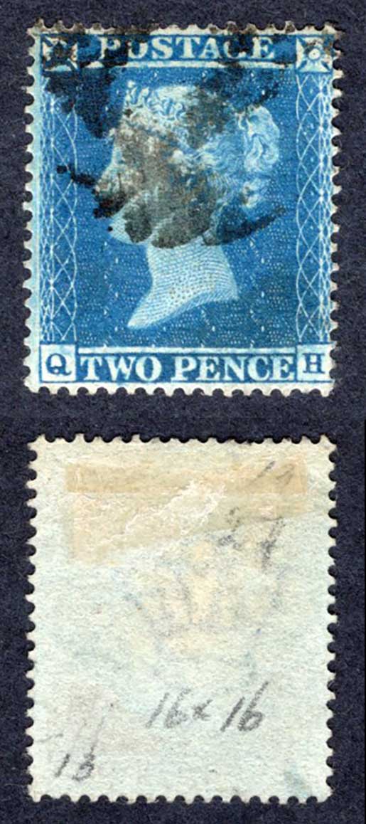 SG27 2d Star (QH) Plate 5 Wmk Large Crown Perf 16 Cat 450 pounds