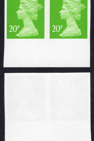 SGY1687a 20p Two Bands Marginal IMPERF PAIR Superb U/M Cat 175