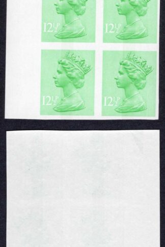 SGX898a 12.5p Centre Band IMPERF Marginal BLOCK U/M Cat 140
