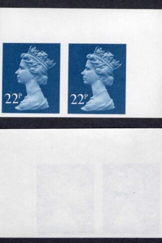 SGX962a 22p (phos Paper) IMPERF Corner Pair U/M Cat 325 pounds
