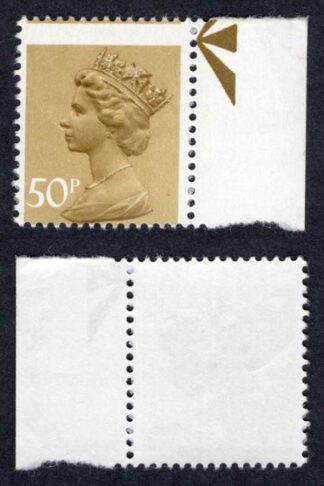 50p Phos paper Misperf (wrinkle) U/M