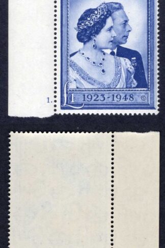 SG494 1948 One Pound Silver Wedding Cylinder 1 dot U/M