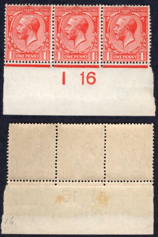 KGV 1d Royal Cypher Control I16 Imperf M/M