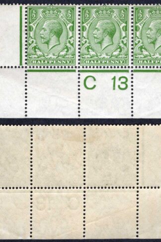 KGV 1/2d Royal Cypher Control C13 Perf Strip M/M