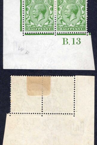 KGV 1/2d Royal Cypher Control B.13 Perf Pair M/M