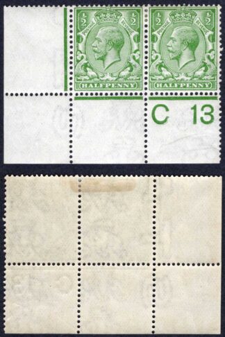 KGV 1/2d Royal Cypher Control C13 Perf Pair M/M