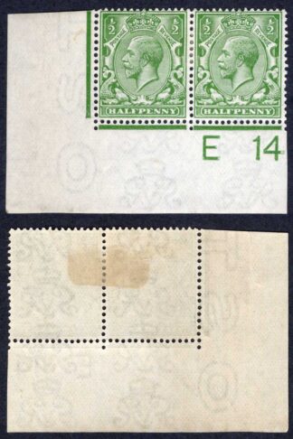 KGV 1/2d Royal Cypher Control E14 Perf Pair M/M