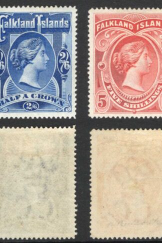 Falkland Is SG41/2 QV High Value Set of 2 Fresh Colour M/M Cat 525 pounds