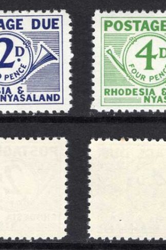 Rhodesia and Nyasaland SGD1/D4 Post Due set of 4 U/M Cat 15 pounds